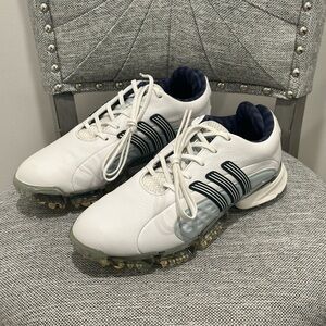 Adidas Powerband Chassis Golf Shoes, White/Gray, Women's Size 6.5